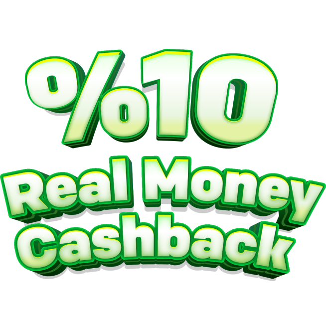 You won 10% real money cashback in live games!